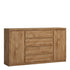 Fribo 2 door 4 drawer wide sideboard in Oak